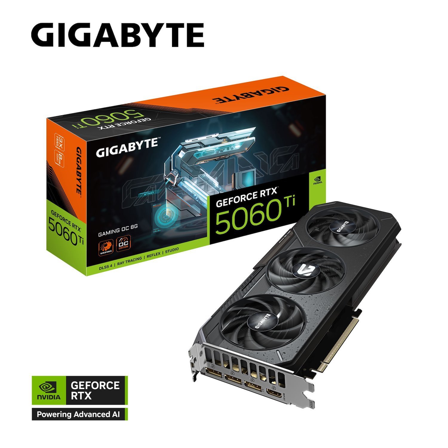 Gigabyte Gv-N506tgaming Oc-8Gd, 2647 MHz. 28 GBPS, GDDR7 8 GB, 128 Bit, Pci-E 5.0, DirectX 12 Api, 8 Pin*1, Hdmi 2.1B *1