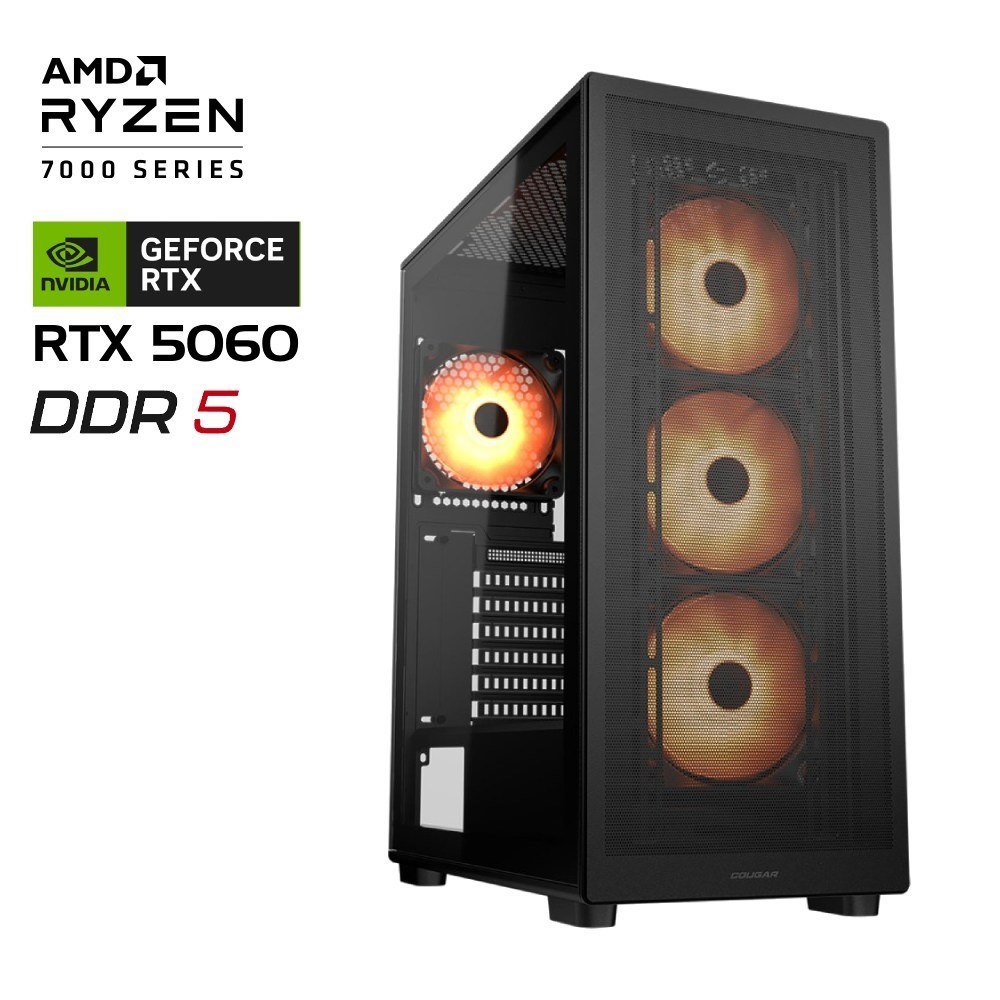 Custom Amd Guardian Ryzen 5 7500F RTX5060 Gaming PC 32G 1TB