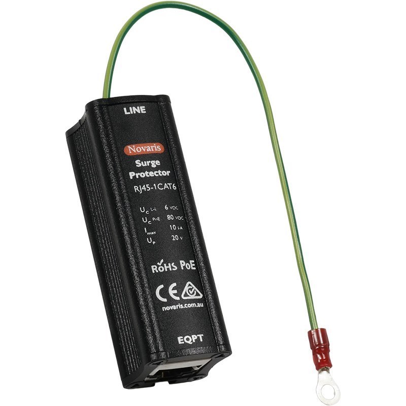 Novaris | Rj45-1Cat6 | Data Lan Protector | RJ45 Connectors For 1000BaseT | Cat6 & PoE