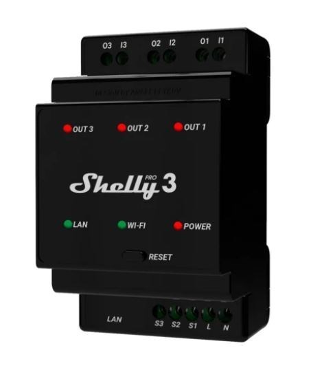 Shelly 3 Circuit Din Rail Wi-Fi Relay Switch