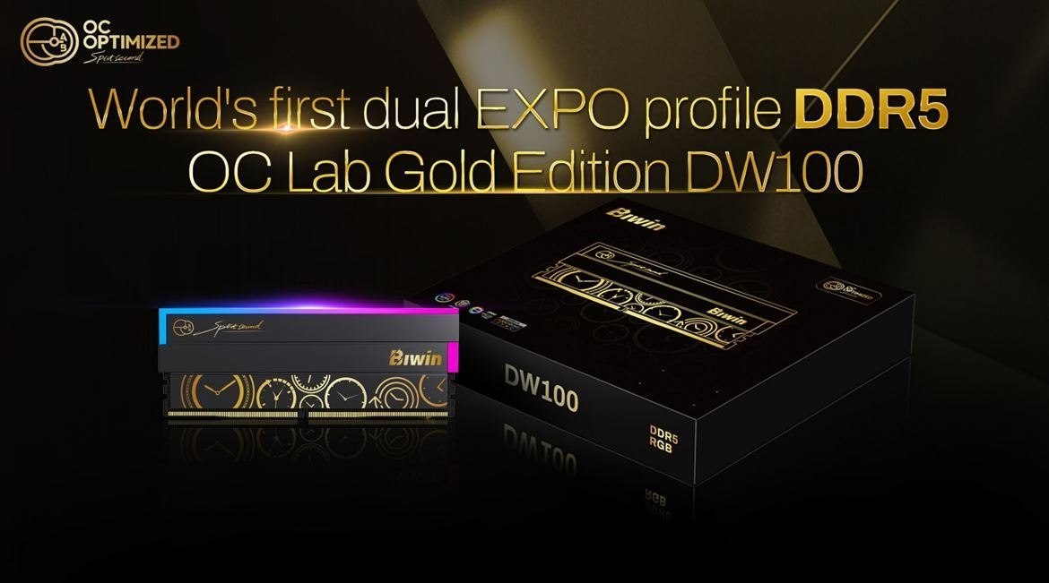 Biwin DDR5 Memory DW100 Oc Lab 6000MHZ 192GB (48GB*4) CL28 Black Ocbxl59260dw1-Q28fb