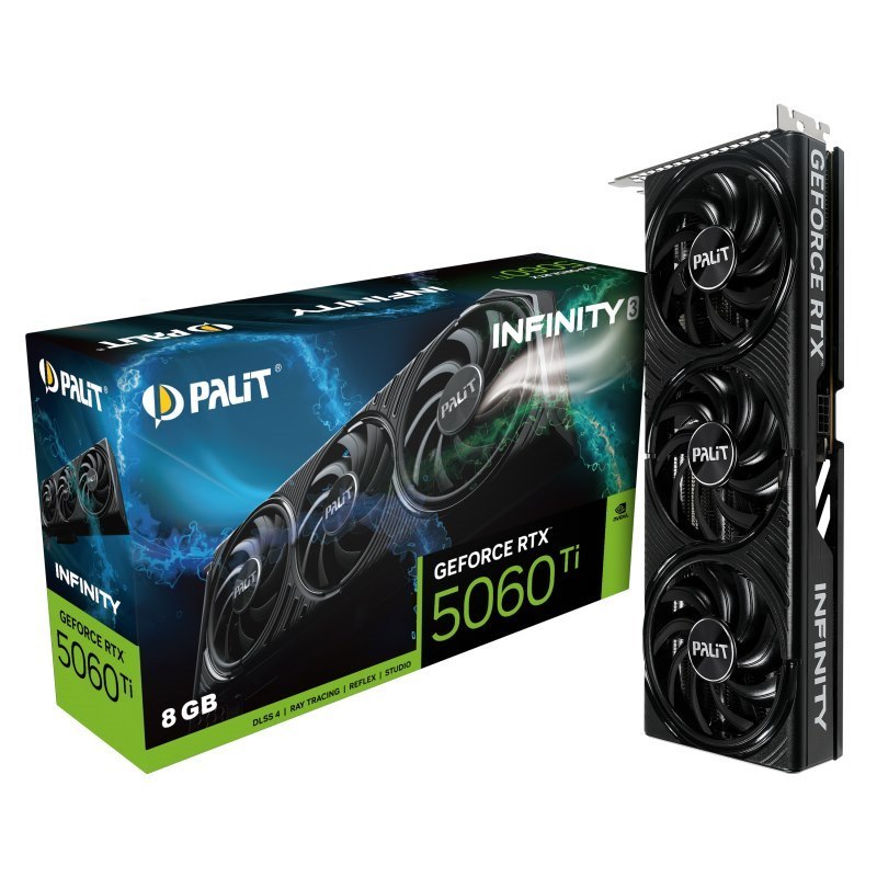 Palit RTX5060Ti Infinity 3 8G GDDR7 128Bit 3-DP Hdmi Ne7506t019p1-Gb2062s