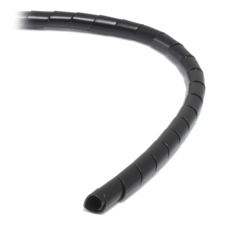 Ty-It 10M Spiral Cable Wrap For Cable Management - 10mm/Black