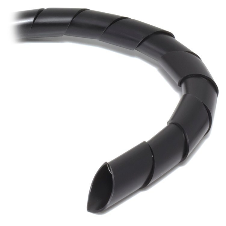 Ty-It 10M Spiral Cable Wrap For Cable Management - 20mm/Black