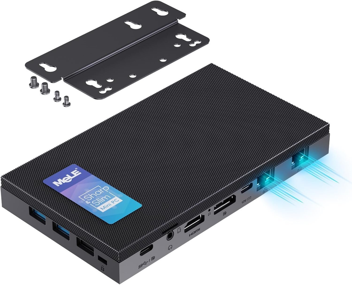 MeLE Quieterdl-82Q Fanless Mini-PC, Celeron N100 Up To 3.4Ghz, 8GB, 256GB SSD, LAN,WiF,BT,Win11Pro
