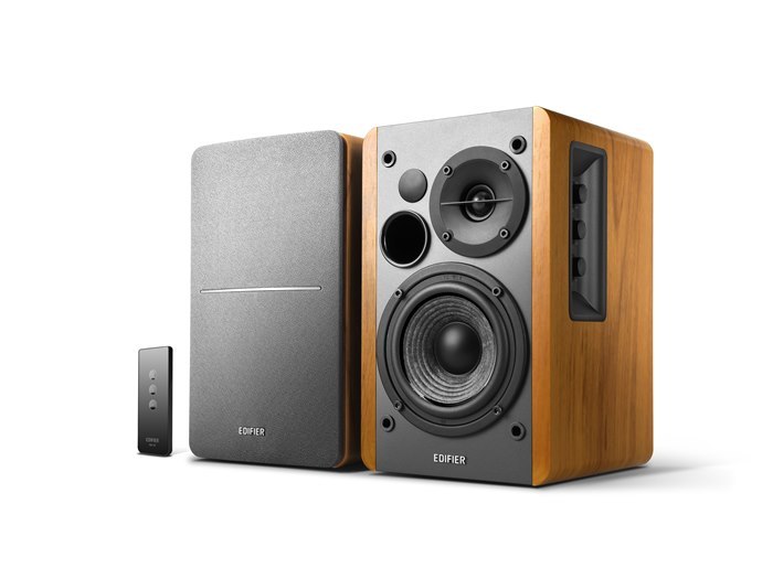 Edifier R1280t-Brown Lifestyle Bookshelf Speakers Brown - 3.5MM AUX/Dual Rca, 42W, MDF Wooden Enclosure