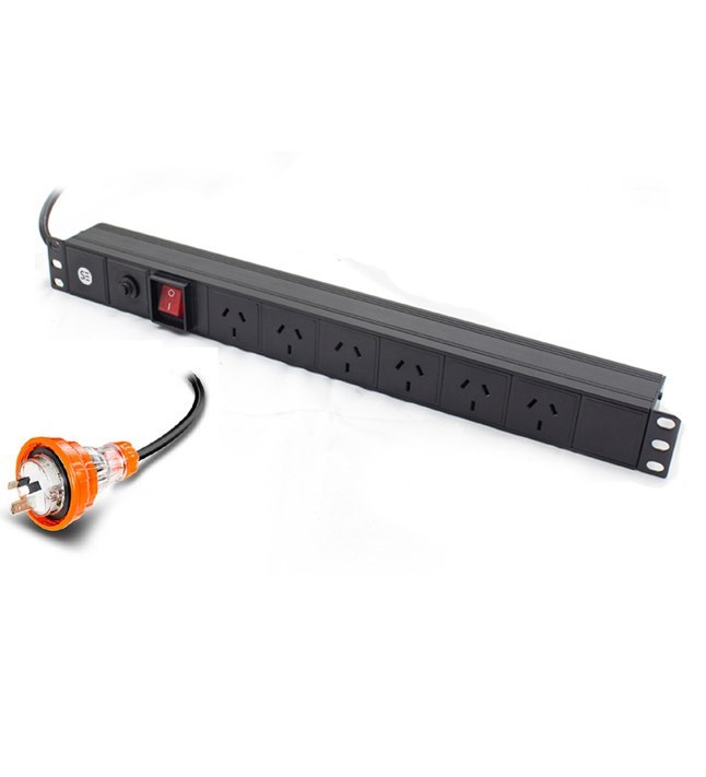 Serveredge Basic Vertical 6 Port 15A Pdu(6) 10A 3 Pin Aus Gpo Output & (1) 15A 3 Pin 15Amp Captive Plug