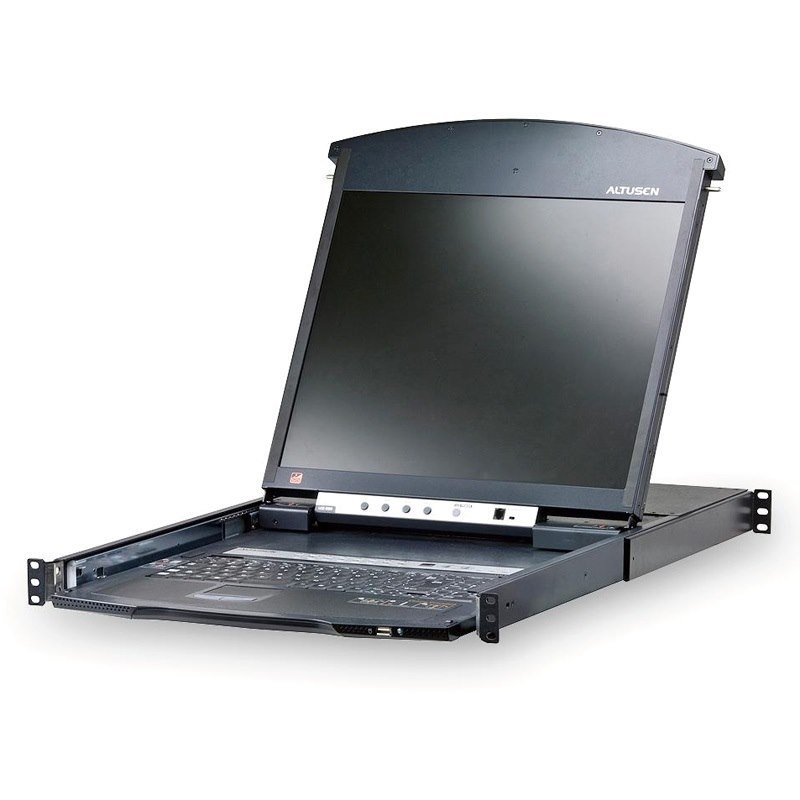 Aten 17" 1-Local/Remote Access16-Port Multi-Interface Cat5 Dual Rail LCD KVM Over Ip