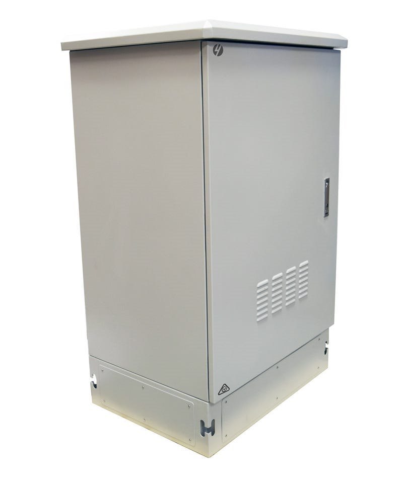 4Cabling 22Ru 800MM Wide X 600MM Deep Galvanized Steel Outdoor Ventilated Freestanding Cabinet | Ip45 Standard Iec 60529:2013 | Grey