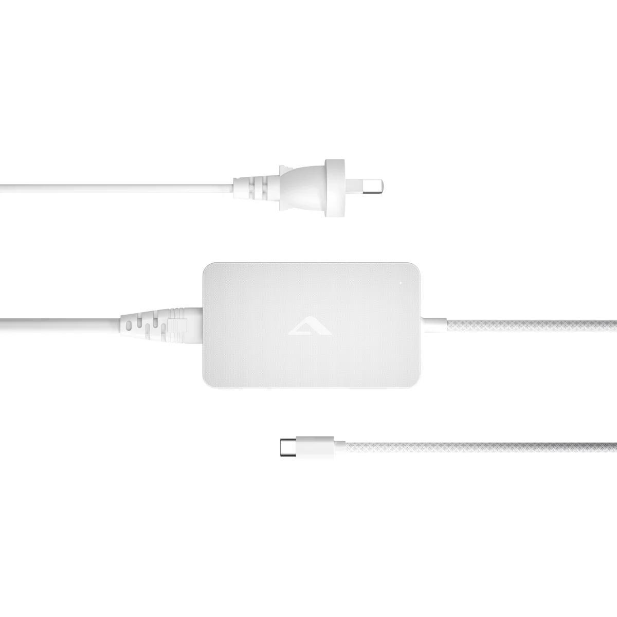 Alogic Rapid Power 65W Inline GaN Charger - Usb-C Fixed Cable White