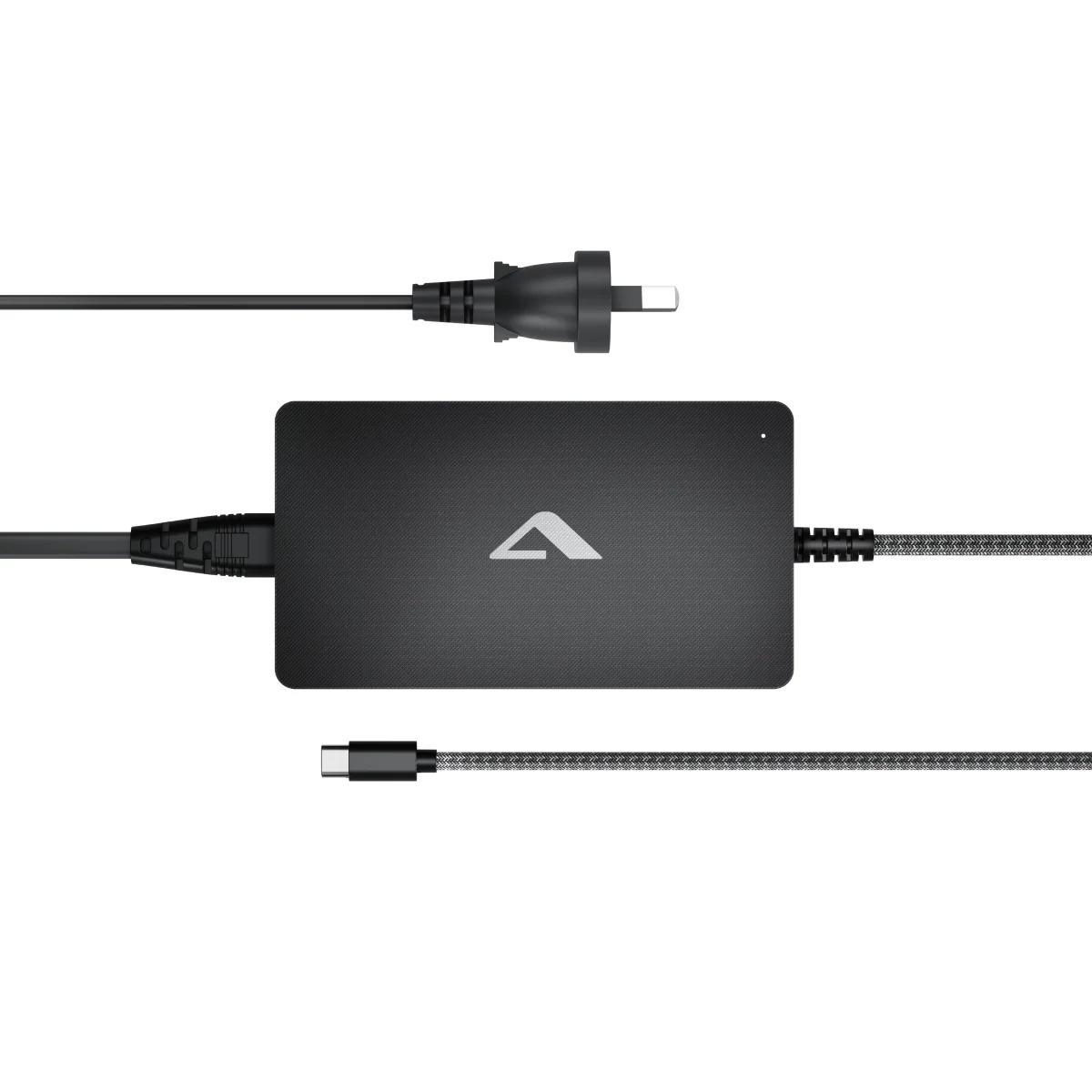 Alogic 140W Rapid Power Usb-C GaN Charger With Detachable Mains Power Lead - Black