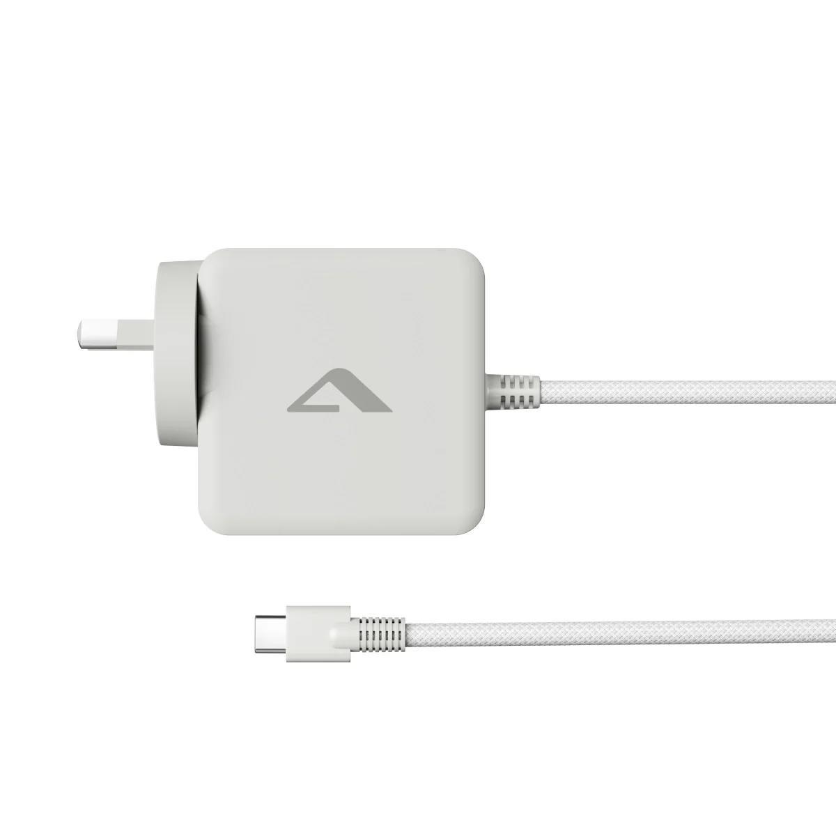 Alogic Rapid Power 65W Wall GaN Charger - Usb-C Fixed Cable White