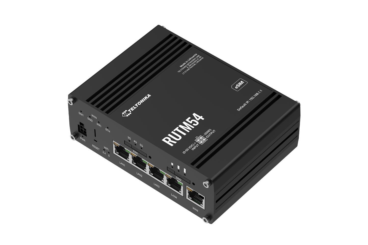 Teltonika | Rutm54 | Dual Sim & Esim Industrial 5G Gigabit Router With Telit Modem