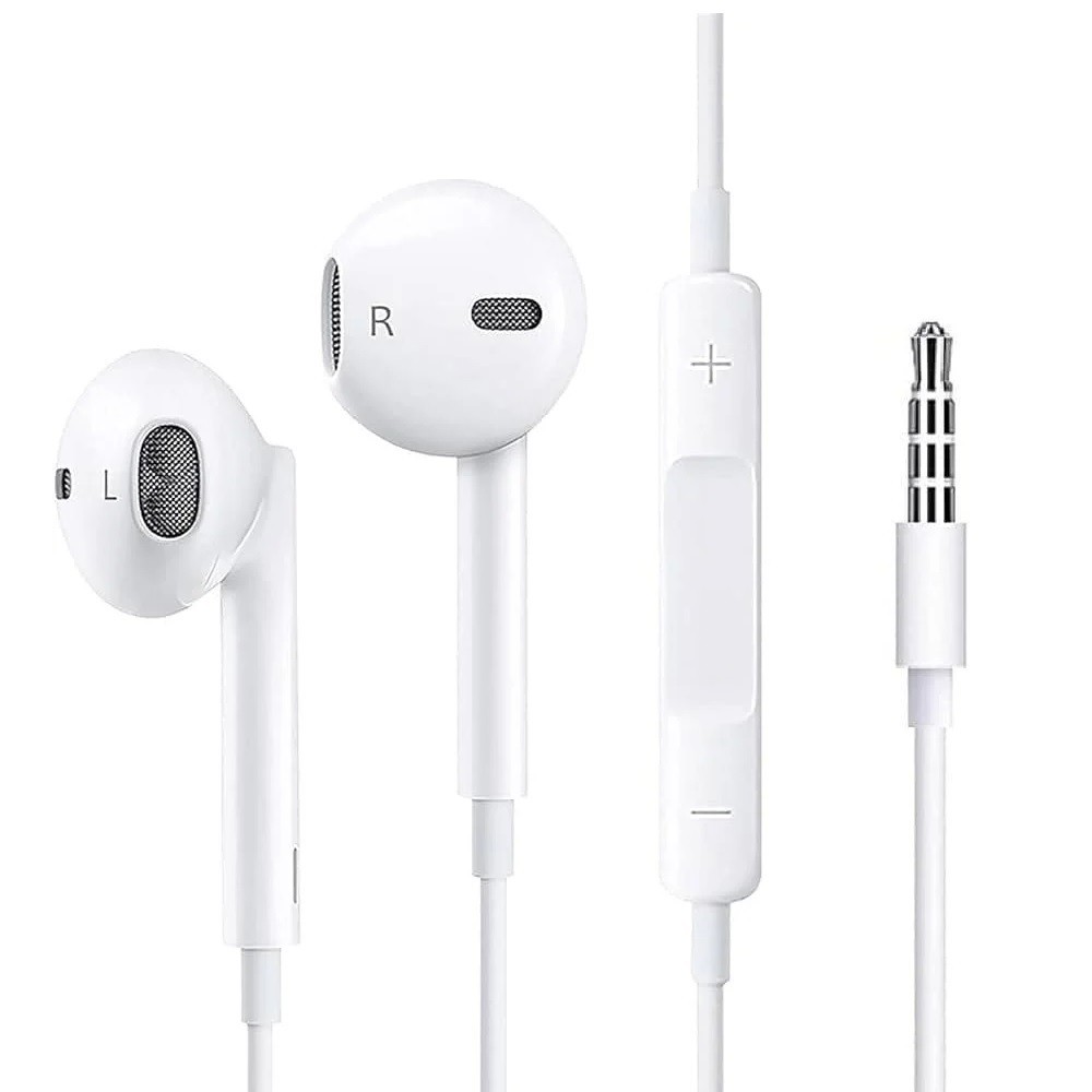 Usp Pisen Half-in-Ear 3.5MM Earphones - White,Ergonomic Design,HD Call Microphone,5 Years Warranty