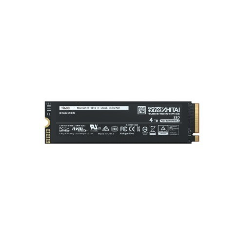 YMTC (ZhiTai) YMTC ZhiTai Ti600 SSD 1TB M.2 2280 YMTC QLC 3D Nand Flash PCIeTM Gen4 X4 NVMeTM 2.0 R/W 7,000MB/s 6,000 MB/s 400 TBW 5Y Warranty (Bulk Pack)