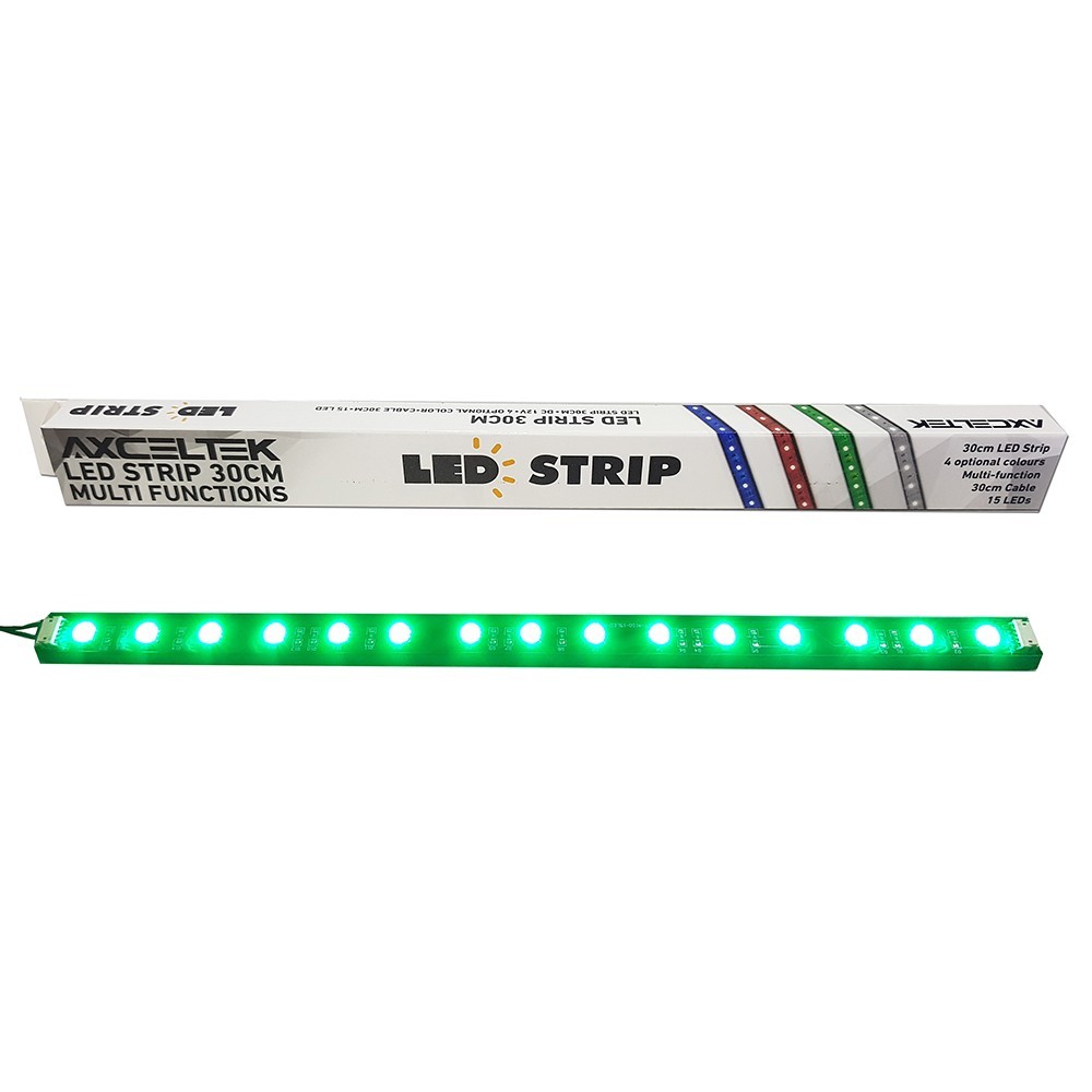 Axceltek LSG30 Green Led Light Strip 300MM 15X LEDs
