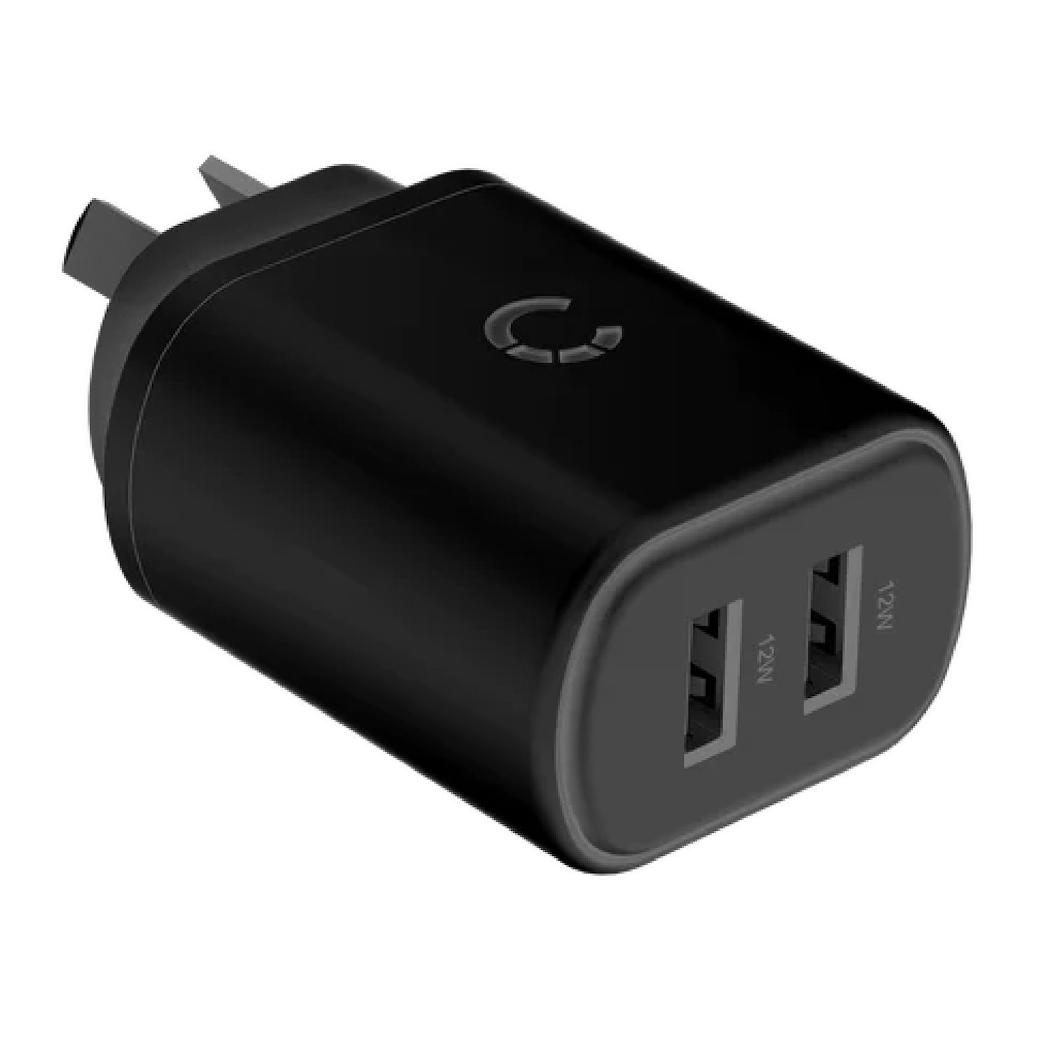 Cygnett 12W Usb-A Dual Port Wall Charger - Black (CY3672PDWLCH), Usb-A Output- 5.0V⎓2.4A (12.0W), Charge 2 Devices Simultaneously, Lightweight
