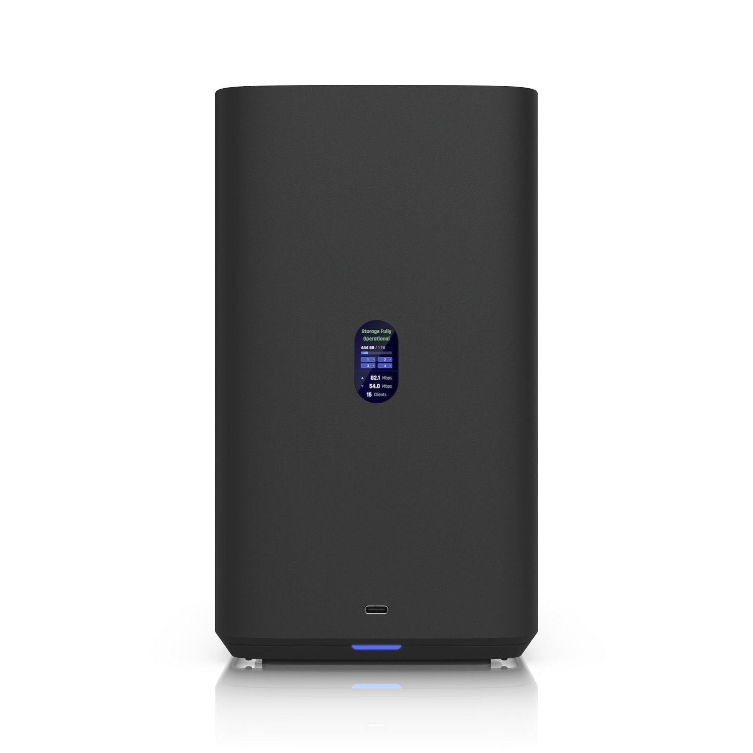 Ubiquiti Unas 4, Black, UniFi Network Attached Storage(4) 2.5/3.5'HDD Bays, (2)M.2NVMe SSD, 2.5GbE Networking, Usb-C Conn, PoE+++ Adapter Compact