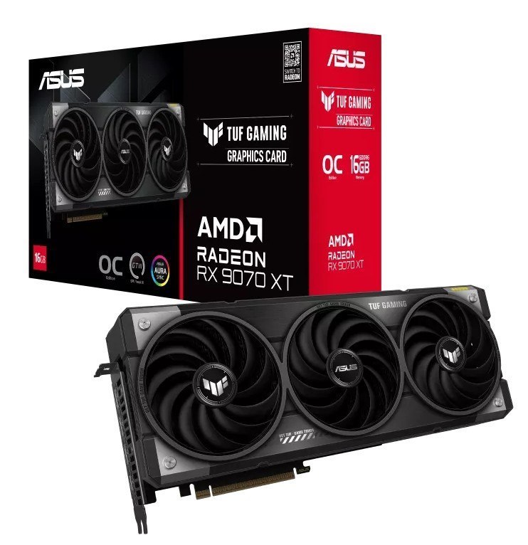 Asus Amd Radeon Tuf-Rx9070xt-O16g-Gaming RX 9070 XT Oc Edition 16GB GDDR6 Power Connectors 3 X 8-Pin