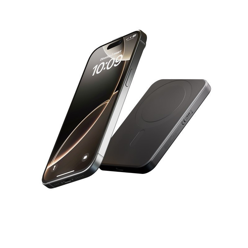 OtterBox Zens 5K mAh Slim Aluminium Powerbank With Qi2 Black - (78-81546), Perfect Alignment, Compatible With MagSafe, Solid Grip, 2 Years Warranty