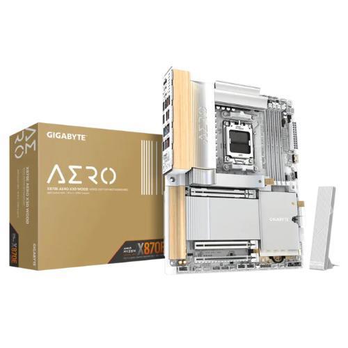 Gigabyte X870e Aero X3D Wood Am5 DDR5 256GB Usb4 Wi-Fi7 MT7927, RZ738 5GbE PCIe5 M.2 PCIe5/4 Hdmi Alc1220 Atx