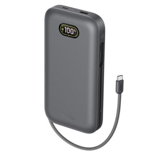 Belkin UltraCharge Pro Laptop Power Bank 27K with140W Integrated Usb-C Cable(30Cm) - Charcoal(BPB040fqCH),2x USB-C,1x Usb-A,$2,500, 2 Years Warranty