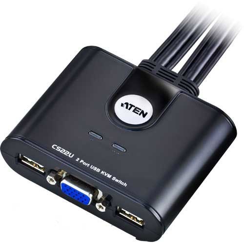 Aten KVM Switch, 2-Fach, Aten Cs22u, Usb, Mit Kabelfernbedienung