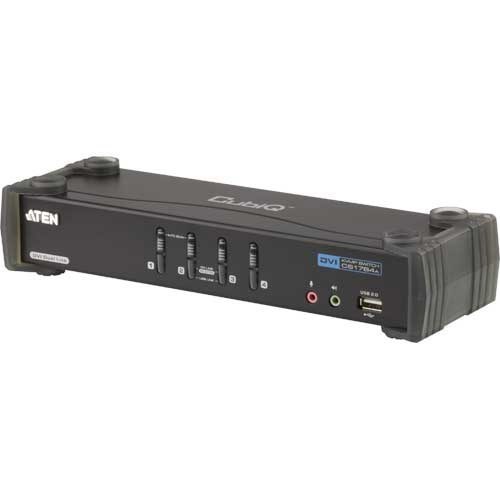 Aten KVMP Switch, 4-Port, Aten CubiQ Cs1784a, Dvi, Usb 2.0, Audio 2.1