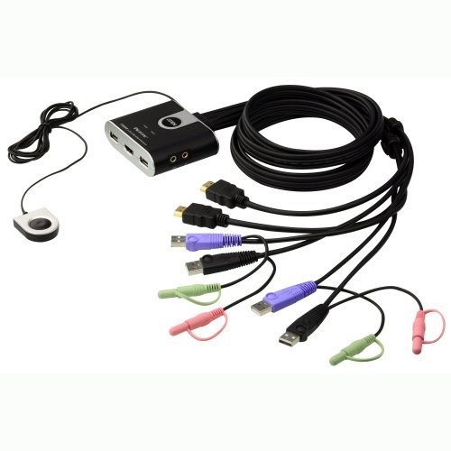 Aten KVM Switch, 2-Fold, Aten CS692, Hdmi, Usb, Audio, Integreated Cables, Remote
