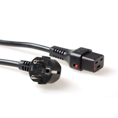 Iec Lock 250V Aansluitkabel C19 - Schuko, Lockable, 2.00M