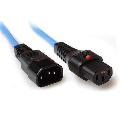 Iec Lock 230V Aansluitkabel C13 Lockable - C14, Blauw 3M