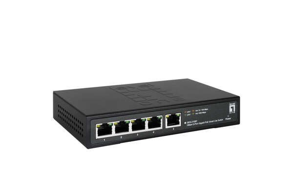 Level One Ges-2105P, Hilbert 5-Port Gigabit PoE Smart Lite Switch 802.3At/Af 60W PoE Power