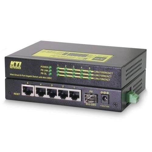 Kti Networks 5X10/100/1000 MBPS Poorten Industrële Managed Gigabit Switch