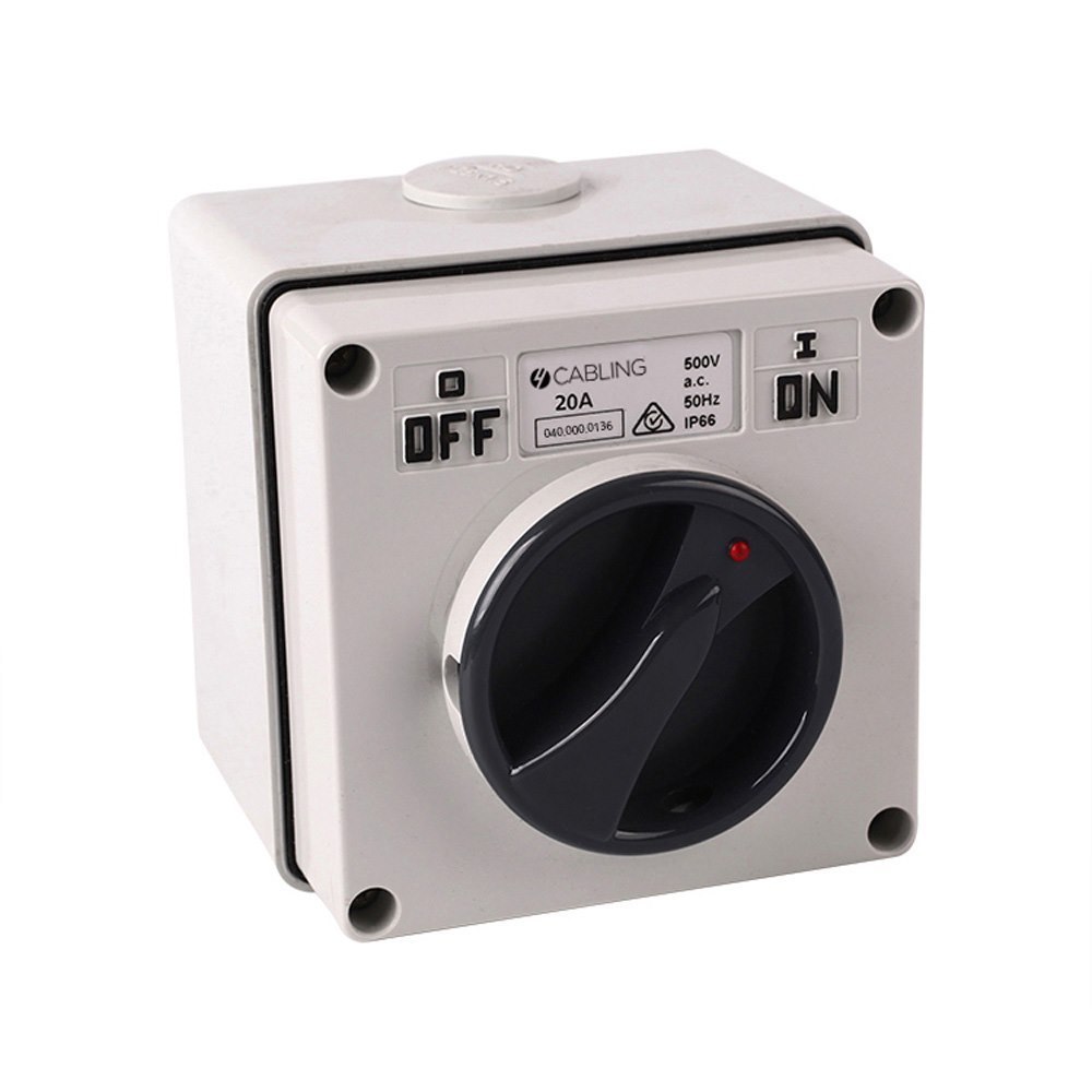 4Cabling 4C | Surface Switch Ip66 2Pole 500V 20A