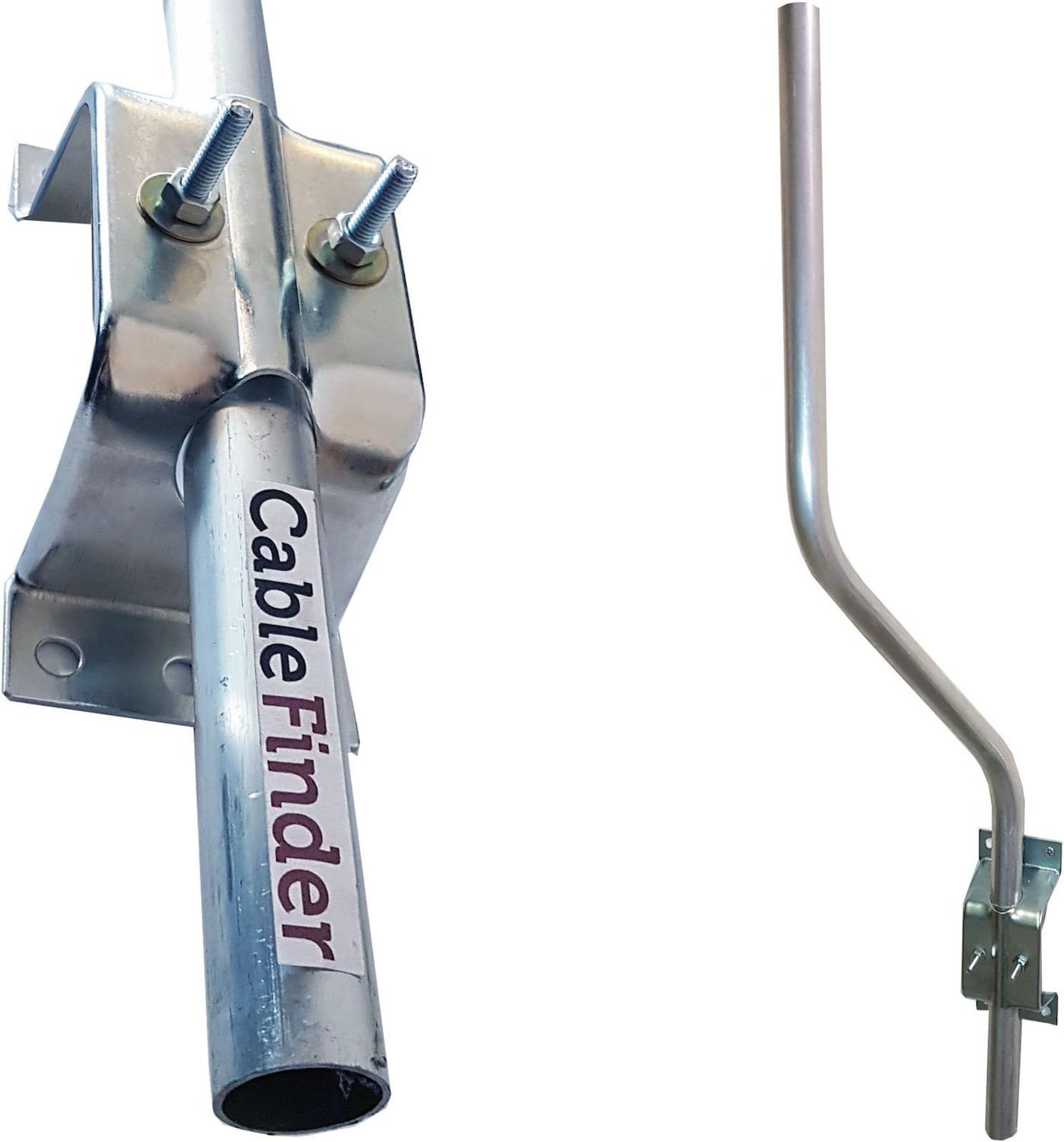 3’ Cranked ‘SWAN’ Neck Pole/Mast & Wall Clamp Facia Bracket - with fixings