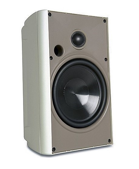 Proficient Audio Outdoor Speaker with 5-1/4" Polypropylene Woofer and 1" Pivoting Supernil Tweeter, Pair, White