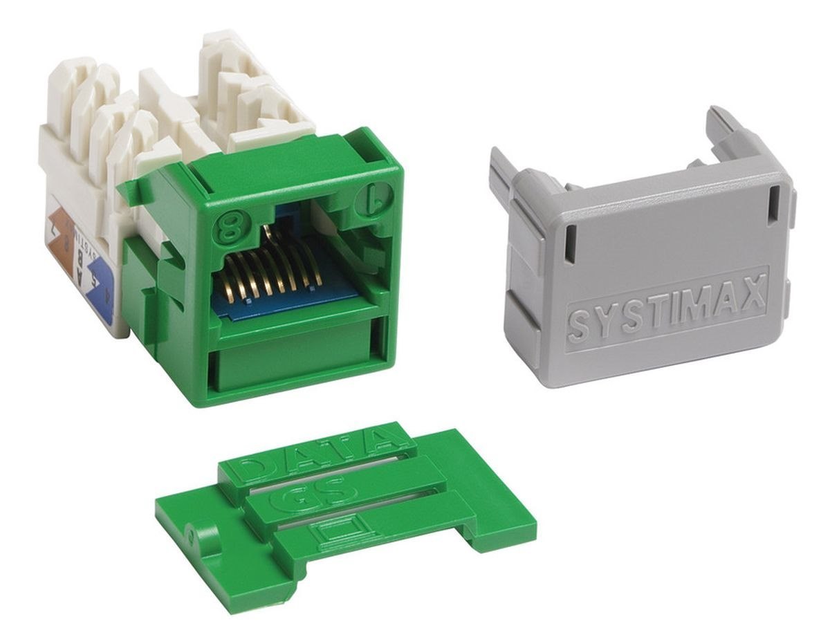 GigaSPEED X10D® MGS600 Series Information Outlet Jack, 6A, green