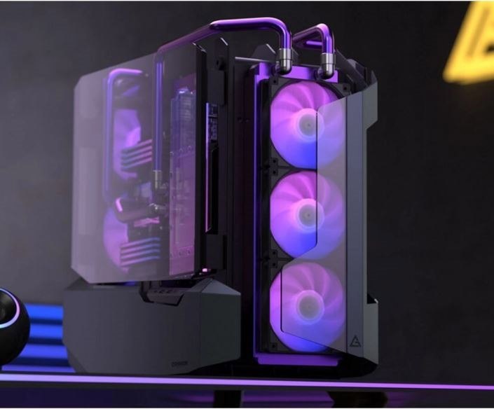 Antec Cannon Open Frame Case, E-Atx, Atx, Micro-ATX, Itx. Tempered Glass, Usb 3.1 Type-C, Usb 3.0 X 2, Aluminium.