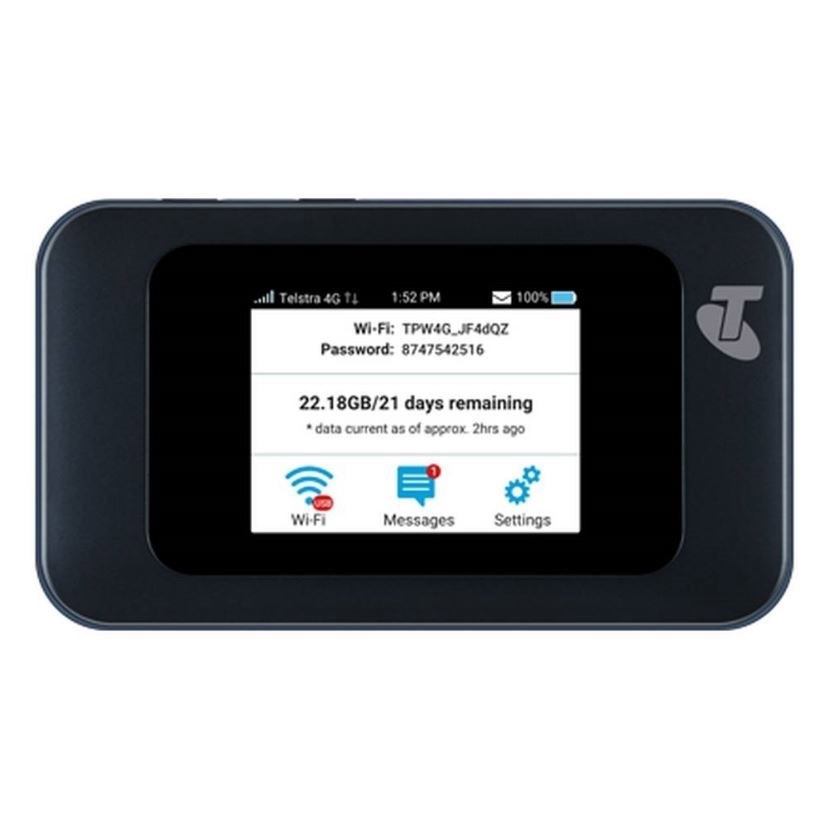 Telstra Pre- Paid 4GX MF985T Hotspot - Black, 20GB Data, Connect Up To 20 Wi-Fi Enabled Devices, Battery Life Up To 10 Hours.