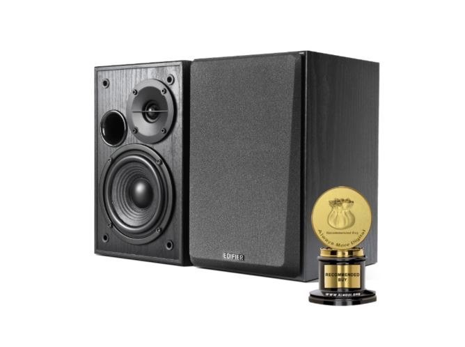 Edifier R1100 Active Studio Bookshelf Speaker Set - Classic Design And Build Quality, Dual Rca, 3.5MM Aux, RMS 21Wx2 (DRC On) ,65Hz-20KHZ (±6dB)