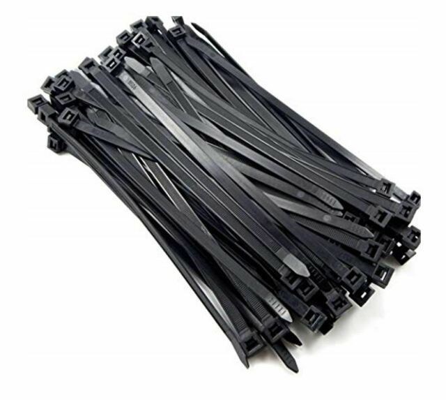 Cabac 8Ware 200MM X 2.5MM (4') Bag Of 100 Pack Uv Resistant Wide Nylon Zip Cable Ties Black ~CBC-CT196BK-LD