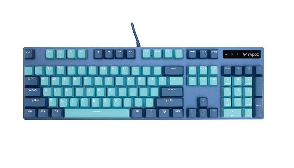 Rapoo (LS) Rapoo V500 Pro Backlit Mechanical Gaming Keyboard - Spill Resistant, Metal Cover, Ideal For Entry Level Gamers--Cyan Blue