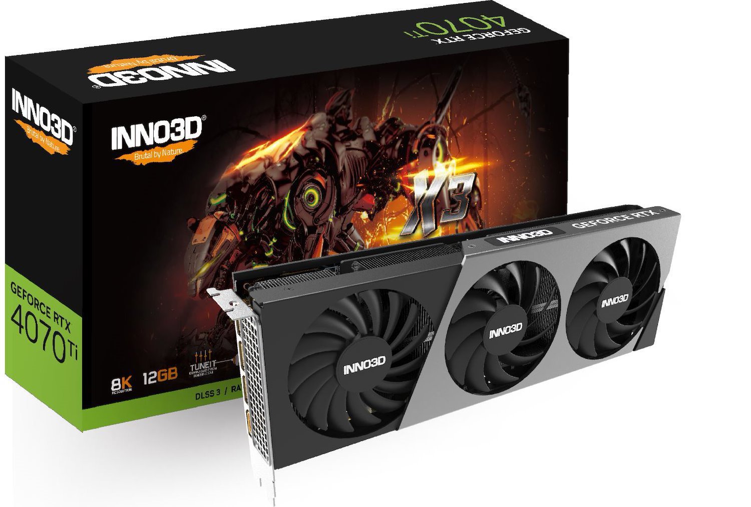 Inno3d nVidia GeForce RTX 4070 Ti X3 12GB GDDR6X, 2610MHz Boost Clock, Ram 21Gbps, 3xDP, 1xHDMI, 297X118X42MM (4070Ti)