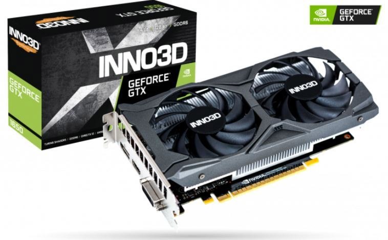 Inno3d nVidia GeForce GTX1650 Twin X2 Oc V2 4GB GDDR6 1635 MHz Boost Clock, Ram 12Gbps, 1xHDMI, 1X DP, 1X Dvi, 220X113MM X 2-Slot