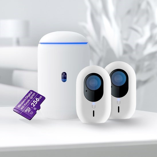 Ubiquiti Home Surveillance Bundle. Includes 1X Udr, 2X G4 Instants & 1X 256GB WD Purple Micro SD Card.