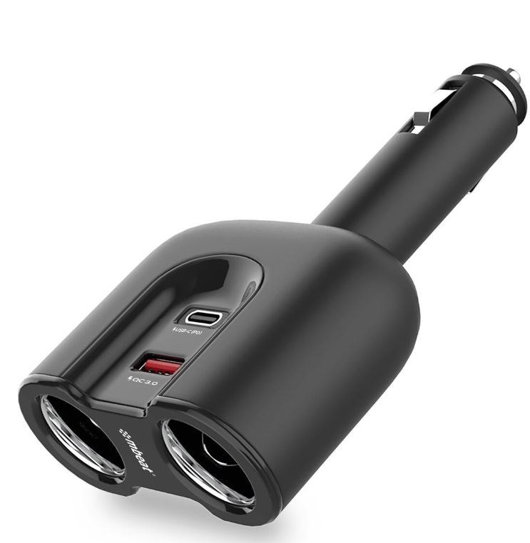 mBeat (LS) Mbeat® Gorilla Power Dual Port Usb-C PD & QC3.0 Car Charger With Cigar Lighter Splitter