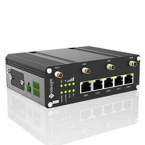 Milesight 4G Failover Router, Dual Sim, 5X PoE Ports, Wi-Fi, GPS, RS232/RS485