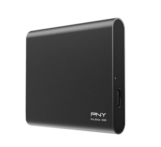 PNY Technologies (LS) PNY Pro Elite 500GB External Portable SSD 890MB/s 900MB/s R/W Usb 3.1 Gen 2 Usb-C Usb-A Sleek Compact For PC Mac PS4 PS5 Xbox One Android iPad PR