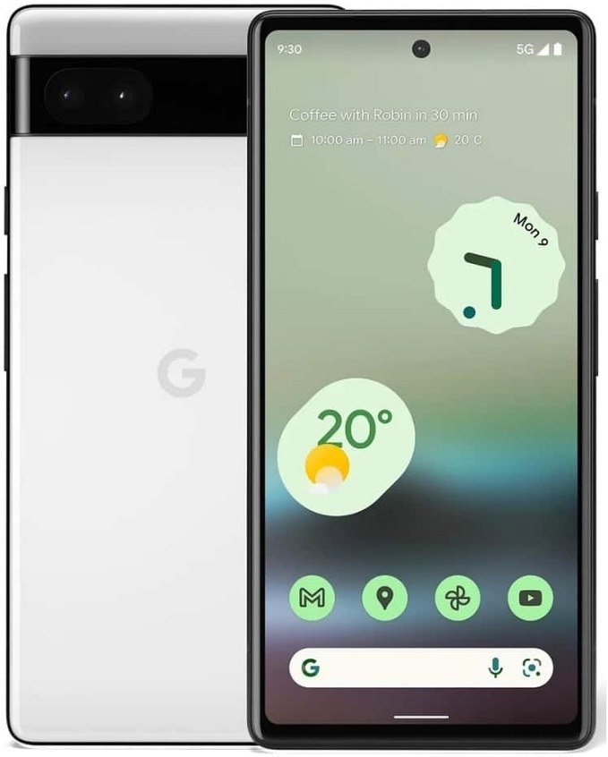 Google Pixel 6A 5G 128GB - Chalk (Ga03714-Gb), 6.1', Full HD+, 60Hz, 6GB/128GB, 12.2MP/8MP, Single Sim + Esim, 4410mAh, 2YR