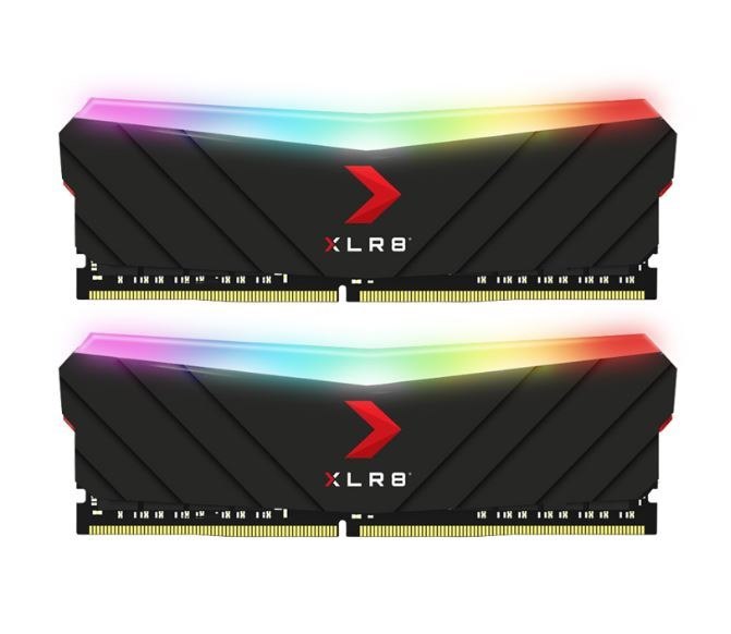 PNY XLR8 16GB (2x8GB) DDR4 Udimm 4600Mhz RGB CL19 1.5V Black Heat Spreader Gaming Desktop PC Memory >3600MHz